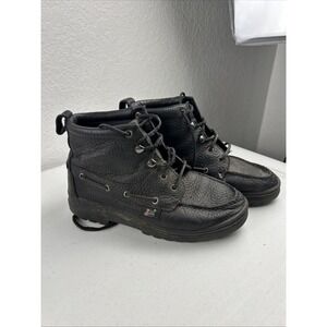 JUSTIN Ankle Boots Black Leather Lace Up Chukka Women's ‎ Sz 6 M Style L0985